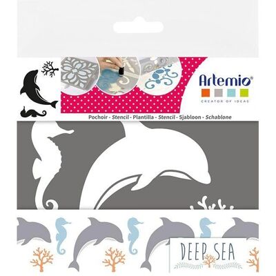 Szablon Artemio Dno Morskie Delfin i Konik Morski Szablon Artemio Dno Morskie Delfin i Konik Morski