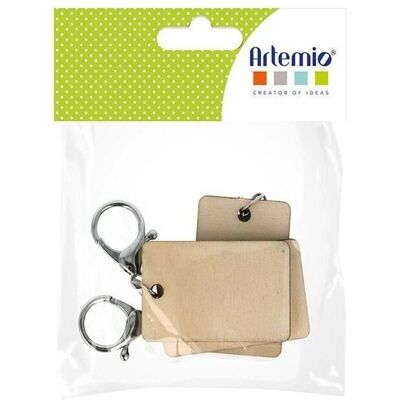 Artemio Modèle 3 Anneaux Clés Rectangulaires en Bois Beiges - Porte-clés - Publicité Artemio Modèle 3 Anneaux Clés Rectangulaires en Bois Beiges - Porte-clés - Publicité