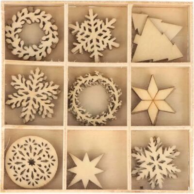 Artemio 27 mini décorations en bois - Joyeux Noël Beige - Publicité Artemio 27 mini décorations en bois - Joyeux Noël Beige - Publicité