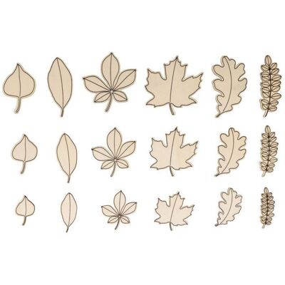 Artemio 18 Mini Ornements en Bois - Feuilles d'Automne Beige - Publicité Artemio 18 Mini Ornements en Bois - Feuilles d'Automne Beige - Publicité