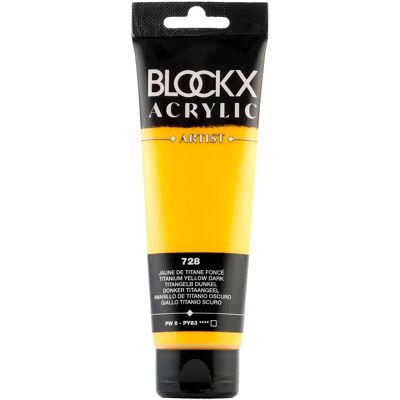 Blockx - Blockx 120ml - Jaune Titane Sombre - Acrylic paint - Publicité Blockx - Blockx 120ml - Jaune Titane Sombre - Acrylic paint - Publicité