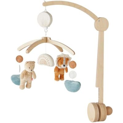 Mobile musical bébé - Bois - 5 peluches - Brahms lullaby - 25x40x12cm - Publicité Mobile musical bébé - Bois - 5 peluches - Brahms lullaby - 25x40x12cm - Publicité