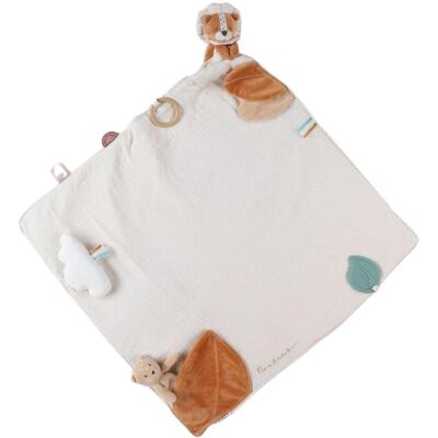 Noukie's Babyleksak - Vit - Flera Aktiviteter - 50x50cm Noukie's Babyleksak - Vit - Flera Aktiviteter - 50x50cm
