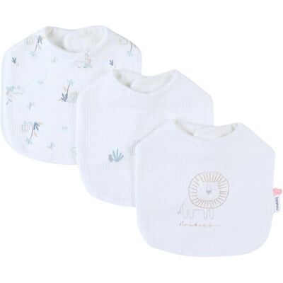 Baby slabbetjes set - Dieren safari jersey badstof 3 stuks Baby slabbetjes set - Dieren safari jersey badstof 3 stuks