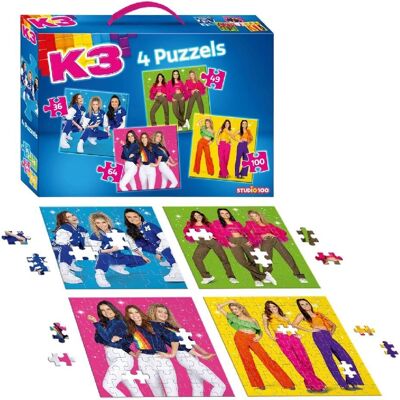 Studio 100 K3 Puzzle - 4in1 Mehrfarben Sternchen Studio 100 K3 Puzzle - 4in1 Mehrfarben Sternchen