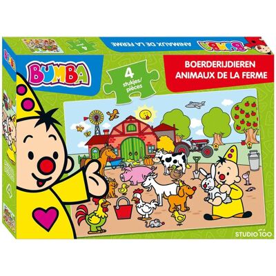 Studio 100 - Bumba puzzel - Boerderijdieren - 4 stuks - Multi kleuren Studio 100 - Bumba puzzel - Boerderijdieren - 4 stuks - Multi kleuren