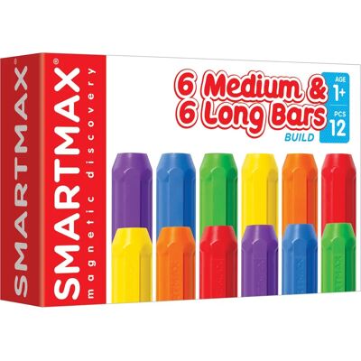 SmartMax Magnetyczne Odkrywanie - 6 Średnich + 6 Długich Prętów - Magnetyczny Zestaw Konstrukcyjny SmartMax Magnetyczne Odkrywanie - 6 Średnich + 6 Długich Prętów - Magnetyczny Zestaw Konstrukcyjny