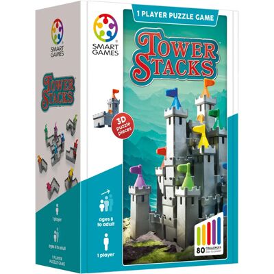SmartGames Tower Stacks - Gra puzzle dla dzieci, 80 wyzwań SmartGames Tower Stacks - Gra puzzle dla dzieci, 80 wyzwań