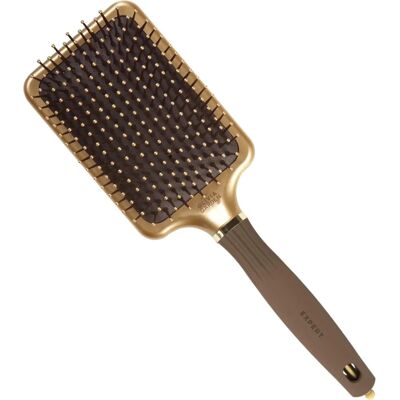 Brosse Rectangulaire Olivia Garden Expert Care - Poils en Nylon - Or et Marron - L Brosse Rectangulaire Olivia Garden Expert Care - Poils en Nylon - Or et Marron - L