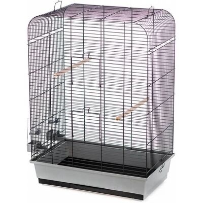 Duvoplus Vogelkäfig mit Zubehör - Grau/Schwarz 54x34x75cm Duvoplus Vogelkäfig mit Zubehör - Grau/Schwarz 54x34x75cm
