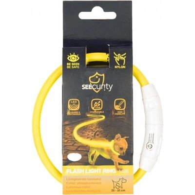 Żółty USB Obroża dla Psa - Pierścień Bezpieczeństwa, 35cm Żółty USB Obroża dla Psa - Pierścień Bezpieczeństwa, 35cm