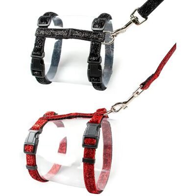 DUVO Rotes Glitter Katzengeschirr und Leine - Katzengeschirr und Leine DUVO Rotes Glitter Katzengeschirr und Leine - Katzengeschirr und Leine