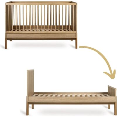 Lit bébé Quax Ashi Honey Ash - Réglable, Convertible, Moderne Lit bébé Quax Ashi Honey Ash - Réglable, Convertible, Moderne