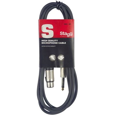 Stagg SMC6XP Microphone Cable - 6m, XLR to Jack, Black Stagg SMC6XP Microphone Cable - 6m, XLR to Jack, Black