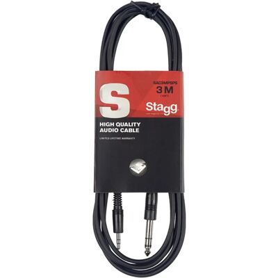 Câble audio Stagg SAC3MPSPS 3m Mini-jack vers connecteur 1/4 pouce - Publicité Câble audio Stagg SAC3MPSPS 3m Mini-jack vers connecteur 1/4 pouce - Publicité
