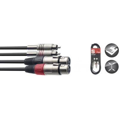 Stagg Doppel-Kabel 2x RCA auf XLR 60cm Stagg Doppel-Kabel 2x RCA auf XLR 60cm