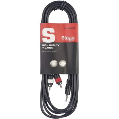 Stagg Minibuchse 2 RCA Y-kabel - Audiokabel Stagg Minibuchse 2 RCA Y-kabel - Audiokabel