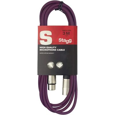 Câble micro Stagg SMC3CPP - Violet - XLR-XLR - 3m Câble micro Stagg SMC3CPP - Violet - XLR-XLR - 3m