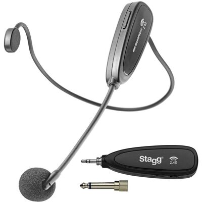 Stagg SUW 12H-BK Headset-System - 2,4 GHz, Schwarz, 25m Reichweite Stagg SUW 12H-BK Headset-System - 2,4 GHz, Schwarz, 25m Reichweite