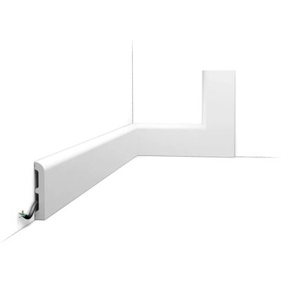 Orac Decor SX183 Cascade White Multi-Function Baseboard - Interior/Exterior Orac Decor SX183 Cascade White Multi-Function Baseboard - Interior/Exterior