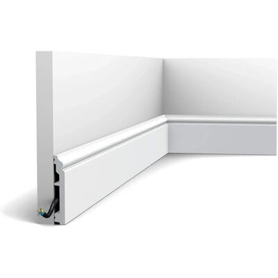 Orac Decor AXXENT White Baseboard - Modern, 2m, Impact-Resistant Orac Decor AXXENT White Baseboard - Modern, 2m, Impact-Resistant