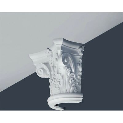 Orac Decor LUXXUS Half Column Capital - Half column capital, lightweight, shockproof, white Orac Decor LUXXUS Half Column Capital - Half column capital, lightweight, shockproof, white