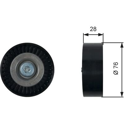 Gates styrskiva - Hållbar plast, 8mm inre, 76mm yttre - Styrskiva Gates styrskiva - Hållbar plast, 8mm inre, 76mm yttre - Styrskiva