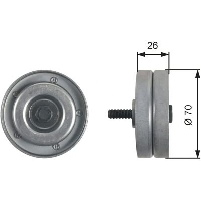 Gates T36466 Roată de ghidare - Curea în V compatibilă Gates T36466 Roată de ghidare - Curea în V compatibilă