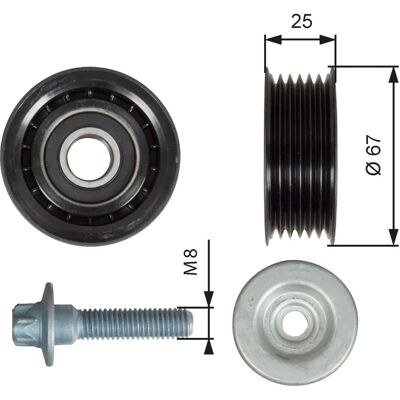Gates Vevstält 67mm Plast 6 Rillor - Vevstält för Mercedes-Benz Gates Vevstält 67mm Plast 6 Rillor - Vevstält för Mercedes-Benz