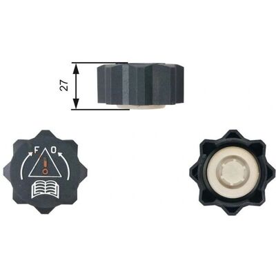 GATES - 5414465639951 - 27mm - 60mm - Radiator cap GATES - 5414465639951 - 27mm - 60mm - Radiator cap
