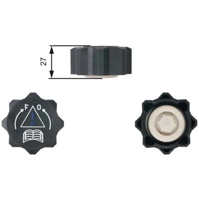 GATES Radiator Cap - Pressure 1.4 bar, 60mm dia, 27mm high GATES Radiator Cap - Pressure 1.4 bar, 60mm dia, 27mm high