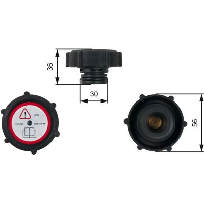 Gates jäähdytyskorkki RC230 - Paine 1,2 bar - 56mm - OEM-laatua Gates jäähdytyskorkki RC230 - Paine 1,2 bar - 56mm - OEM-laatua
