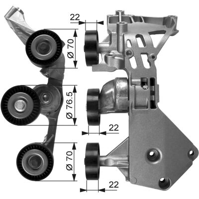 Kit de întinzător curea și paletă Gates - Mercedes-Benz A-Class Vaneo Kit de întinzător curea și paletă Gates - Mercedes-Benz A-Class Vaneo