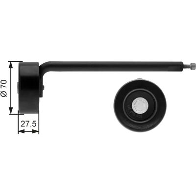 GATES Rola de Tensiune - Ghid de Deviere - Curea de Distribuție - T39088 GATES Rola de Tensiune - Ghid de Deviere - Curea de Distribuție - T39088