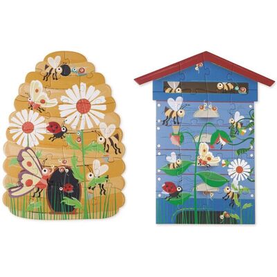 Puzzle Double Face Abeilles - 2x20 Pièces - Jouet Éducatif - Publicité Puzzle Double Face Abeilles - 2x20 Pièces - Jouet Éducatif - Publicité