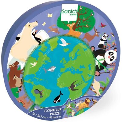 Scratch Europe - Puzzle Contour - Le Monde - Jouet éducatif 45 pièces - Publicité Scratch Europe - Puzzle Contour - Le Monde - Jouet éducatif 45 pièces - Publicité