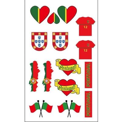 Jadeo Portugal Support Temporary Tattoos - Support Portuguese Team Jadeo Portugal Support Temporary Tattoos - Support Portuguese Team