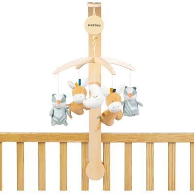 Nattou Felix Léo Baby Mobile - Musical, Wooden, 0M+ Nattou Felix Léo Baby Mobile - Musical, Wooden, 0M+