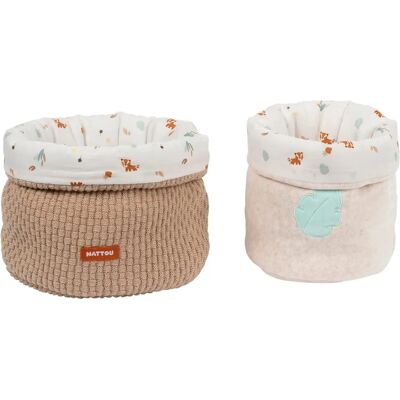Nattou Opbergmanden Set - Boris Jungo - 2 stuks - Beige Nattou Opbergmanden Set - Boris Jungo - 2 stuks - Beige