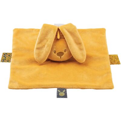 Nattou Doudou - Ocra - 28x28 cm - Tissu Doux - Publicité Nattou Doudou - Ocra - 28x28 cm - Tissu Doux - Publicité