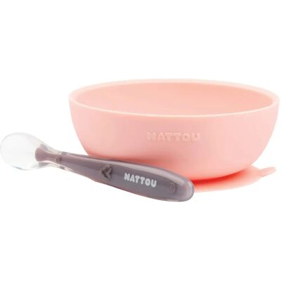 NATTOU Kindersilikon-Geschirrset - Pink NATTOU Kindersilikon-Geschirrset - Pink
