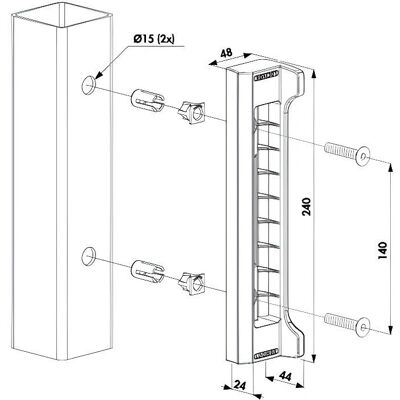 Piastra di Impatto in Acciaio Inox per Serratura Forty Lock - Montata sulla Superficie Locinox Piastra di Impatto in Acciaio Inox per Serratura Forty Lock - Montata sulla Superficie Locinox