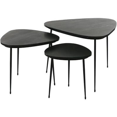 Pomax Axio Ensemble de 3 Tables en Marbre Noir - Publicité Pomax Axio Ensemble de 3 Tables en Marbre Noir - Publicité