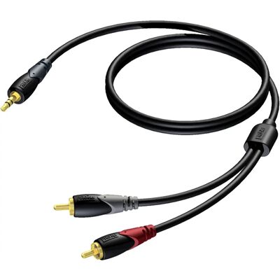 Procab Compact Series CLA711 - Audiokabel - 3,5mm Stereo-Klinke zu 2 RCA - 5M Procab Compact Series CLA711 - Audiokabel - 3,5mm Stereo-Klinke zu 2 RCA - 5M