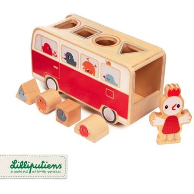 Bus en bois Lilliputiens - Trieur de formes - 12m+ - Publicité Bus en bois Lilliputiens - Trieur de formes - 12m+ - Publicité