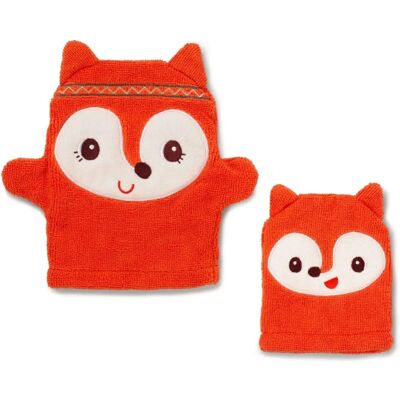Lilliputiens Baby Badhandschoen - Alice - Rood - 2 stuks Lilliputiens Baby Badhandschoen - Alice - Rood - 2 stuks