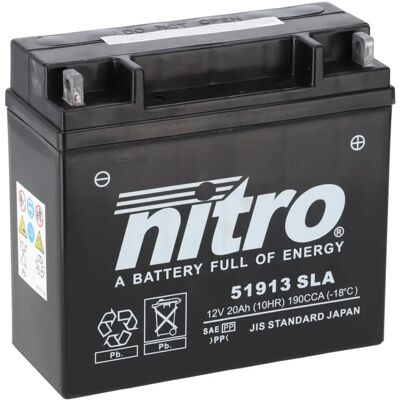 NITRO Modell 51913-SLA - Wartungsfreie Batterie für Motorräder & Roller NITRO Modell 51913-SLA - Wartungsfreie Batterie für Motorräder & Roller