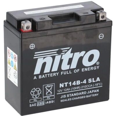 NITRO Geschlossene wartungsfreie Batterie - Motorrad & Scooter - NT14B-4-SLA NITRO Geschlossene wartungsfreie Batterie - Motorrad & Scooter - NT14B-4-SLA