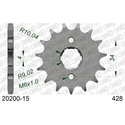 Afam Stalen Tandwiel 15T voor 428 Ketting - Motoronderdeel Afam Stalen Tandwiel 15T voor 428 Ketting - Motoronderdeel