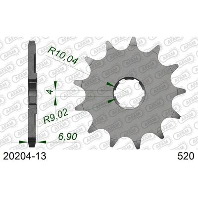 AFAM Stalen tandwiel 20204 - 520 - Duurzaam - Motorfiets Achterwiel AFAM Stalen tandwiel 20204 - 520 - Duurzaam - Motorfiets Achterwiel